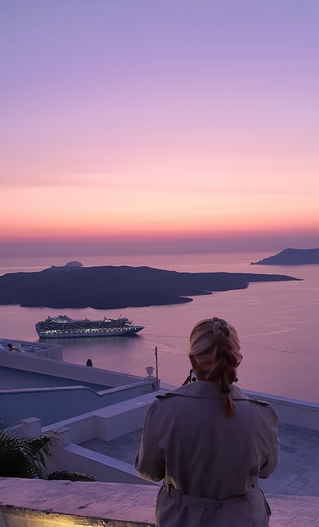 oia, purple sunset , view, live your myth