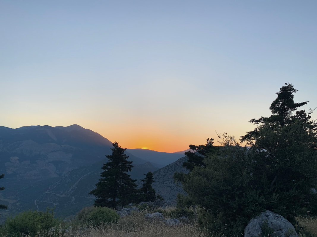 sunset, mountain, nature, greece