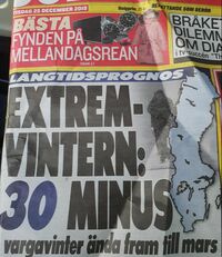 Newspaper, Oslo, winter