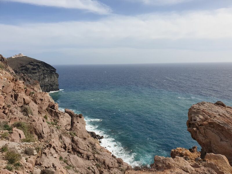 sea, cliff, santorini