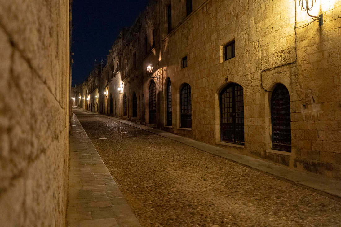 street of knights, rhodes old town, greece