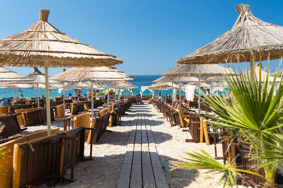 albania, saranda, beach club, travel, beach